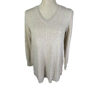 Soft Surroundings Siesta Sweatshirt Women's PS‎ Long Sleeve V Neck Soft Stretch